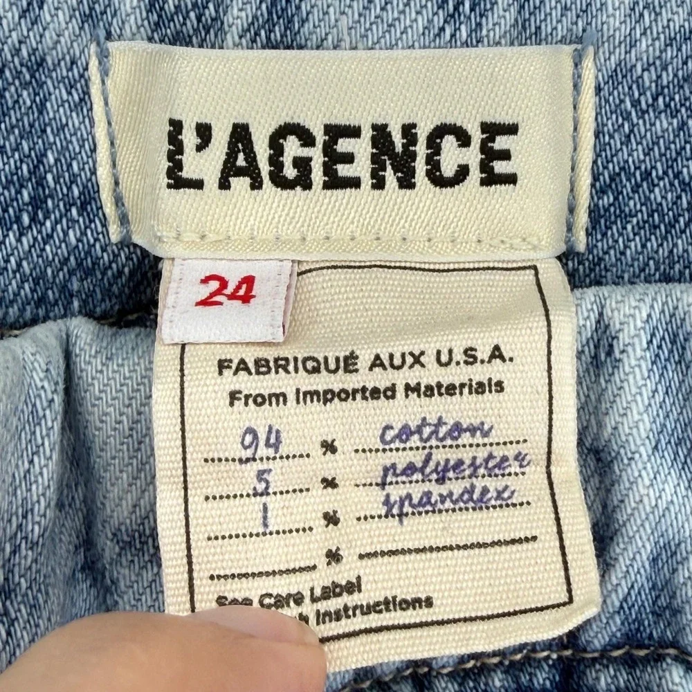 L'AGENCE Brooklyn High Rise Utility Wide Leg Cargo‎ Jeans Blue Womens 24